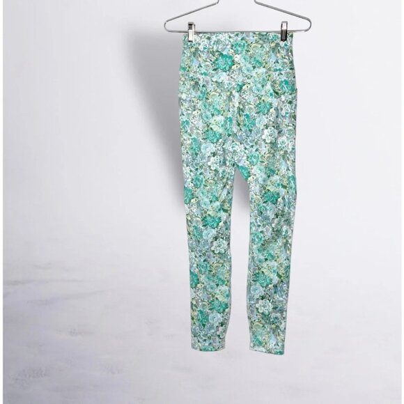 New X by Gottex Set - Sports Bra and Leggings Size XS/S in Aqua Peony Print - Picture 5 of 8